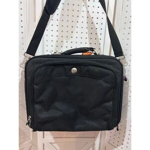 Dell Black Laptop Briefcase Messenger Bag Adjustable Strap Padded Compartment